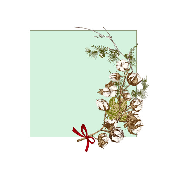 手绘植物素描花环与圣诞植物的树枝。的雕刻风格。传统节日装饰。设计节日贺卡，请柬，海报，横幅。图片下载