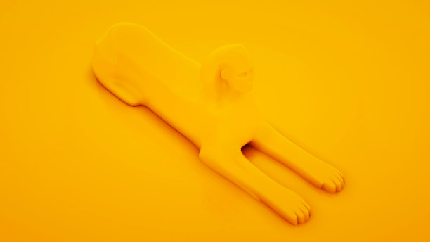 埃及斯芬克司雕像。最小的思想概念。三维演示图片下载