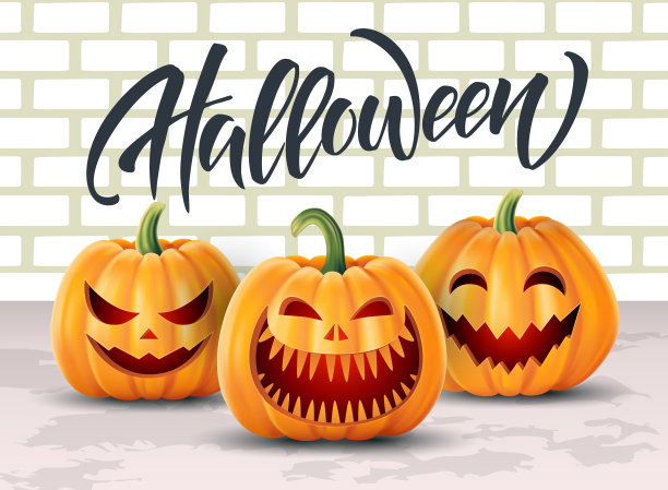万圣节背景，南瓜套。贺卡派对和销售。秋天的节日。矢量插图EPS10。图片下载