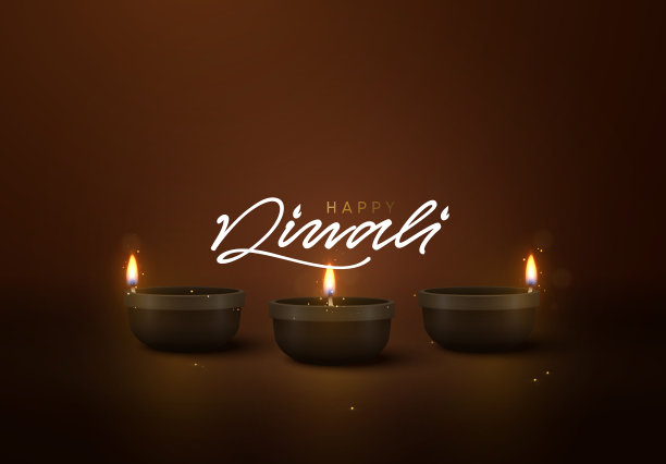 庆祝排灯节的灯光。印度排灯节或Deepavali图片下载