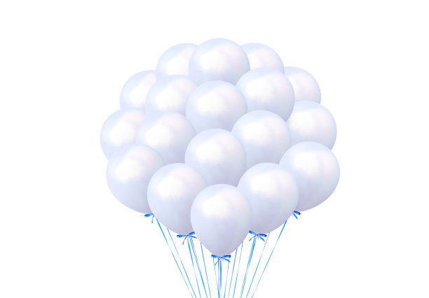 气球束真实孤立的白色背景图片下载