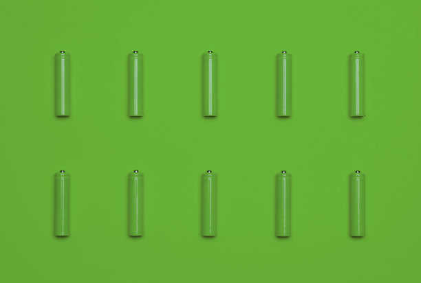 绿色碱性电池五颜六色的图案图片下载