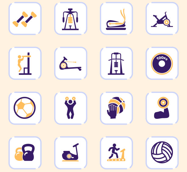 运动器材图标集图片下载