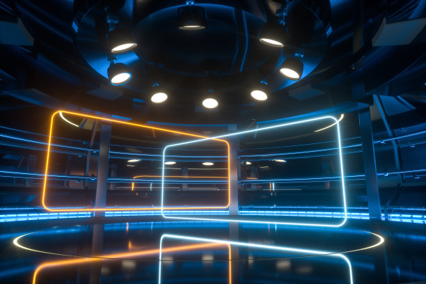 圆形技术结构建筑，3d渲染。图片下载