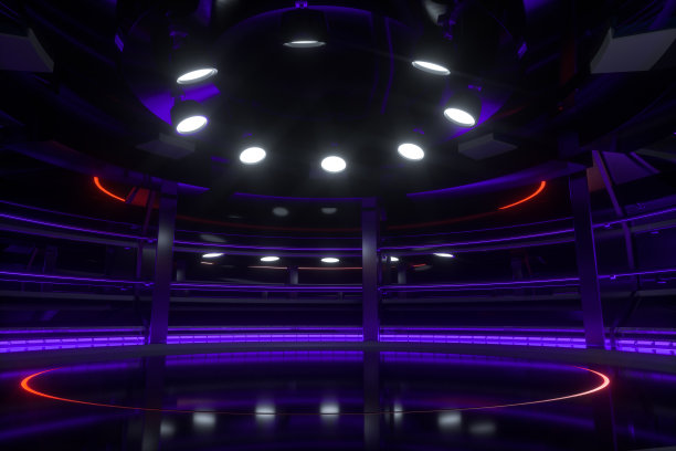 圆形技术结构建筑，3d渲染。图片下载