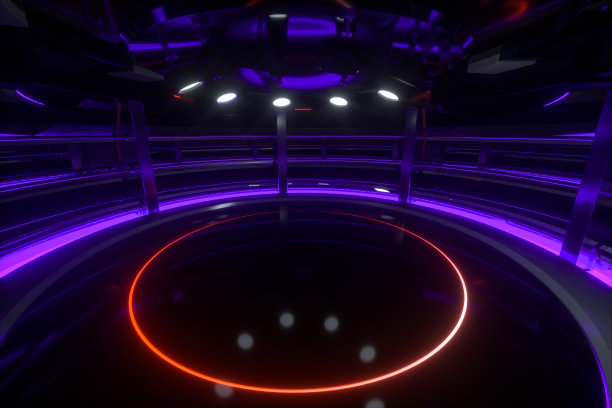 圆形技术结构建筑，3d渲染。图片下载