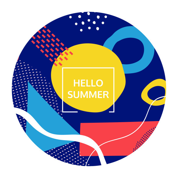 你好夏天明亮的社交媒体海报模板图片下载