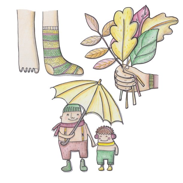 秋季插图贺卡，海报，网页，印刷图片下载