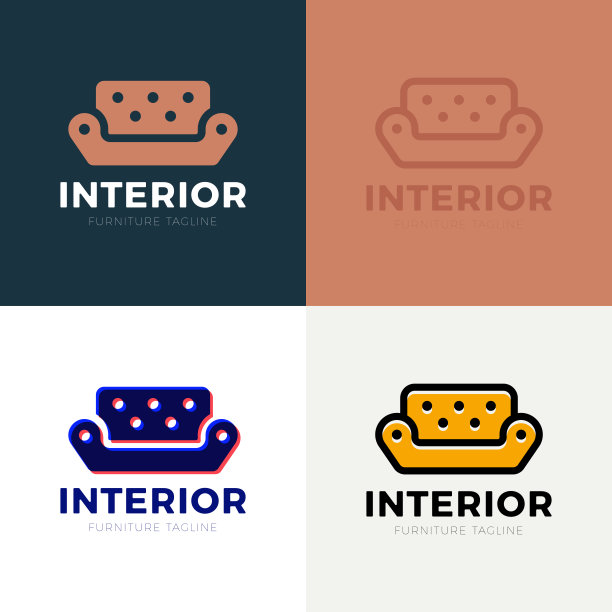 室内沙发家具企业标识矢量模板家具店，家居装饰精品设计模板。矢量图图片下载