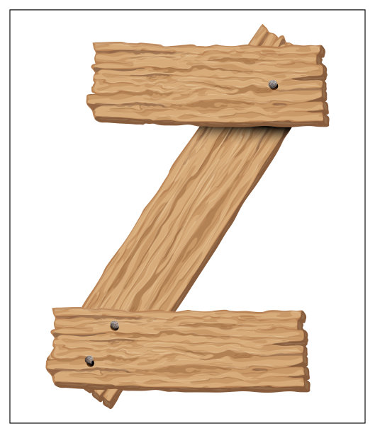 孤立的矢量木字母在白色的背景。图片下载