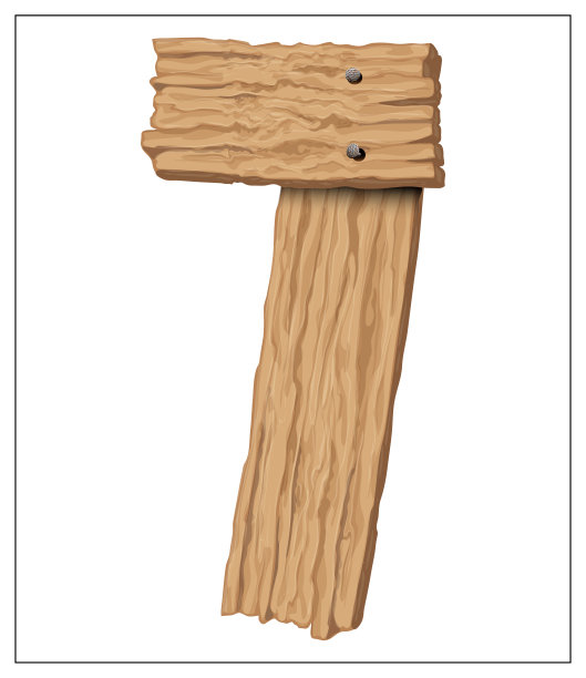 孤立的矢量木数在白色背景上。图片下载