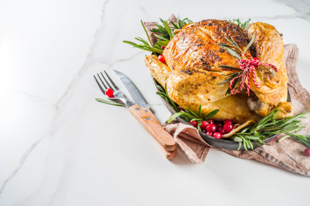 圣诞装饰烤鸡素材图片