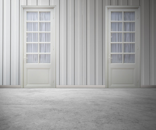 两个白色的门素材图片