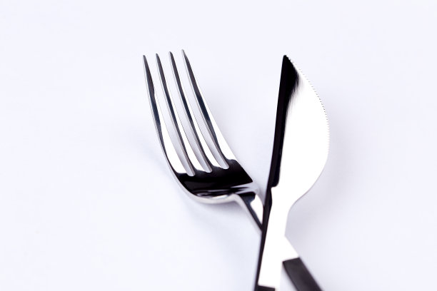 叉子和刀与白色背景图片下载