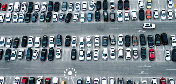 停车场汽车的鸟瞰图图片下载