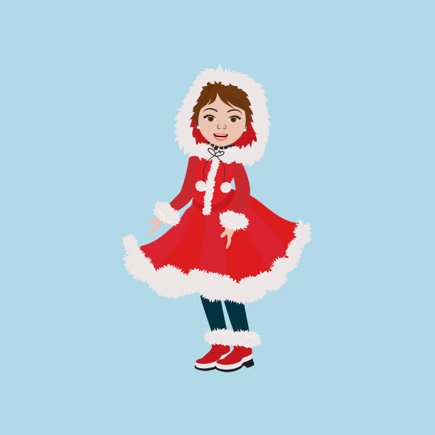 穿着冬大衣的可爱小女孩。图片下载