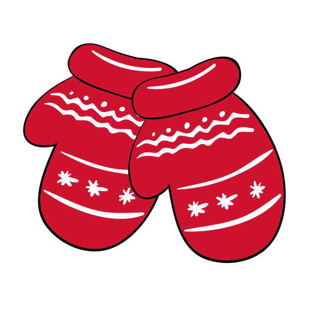 圣诞节的矢量图。连指手套。图片下载