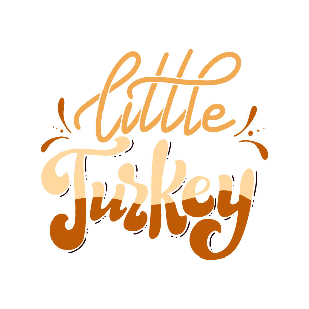 庆祝印刷海报。感恩节祝福语。手绘书法卡片与脚本文本。矢量图图片下载