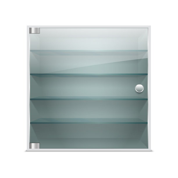 带玻璃门的矢量柜图片下载