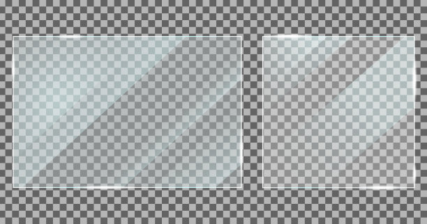 具有反射效果的玻璃模型风格。亚克力和玻璃材质具有眩光。数字屏幕窗框与光泽的灯光效果。光泽塑料丝网，逼真镜面上透明。图片下载