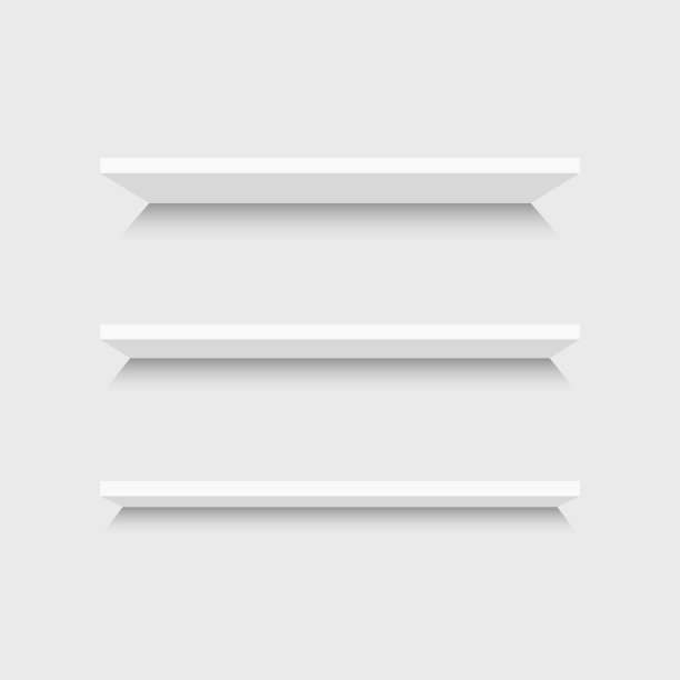 空的货架在灰色的商店孤立在白色背景。矢量插图。图片下载