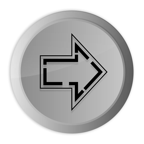 下一个图标金属银色圆形按钮金属设计圈孤立在白色背景黑白概念插图图片下载