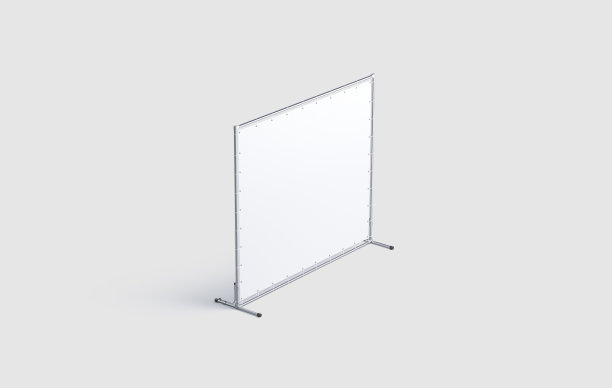 空白的白色压墙模拟，孤立在灰色背景图片下载