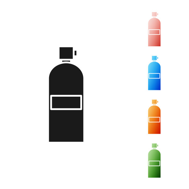 黑色Aqualung图标孤立在白色背景。潜水员用氧气罐。潜水设备。极限运动。在水下潜水设备。设置图标丰富多彩。矢量图图片下载