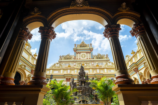 越南美寿的永庄寺内部景象图片下载