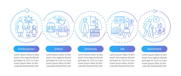 人类发展周期矢量信息图表模板图片下载