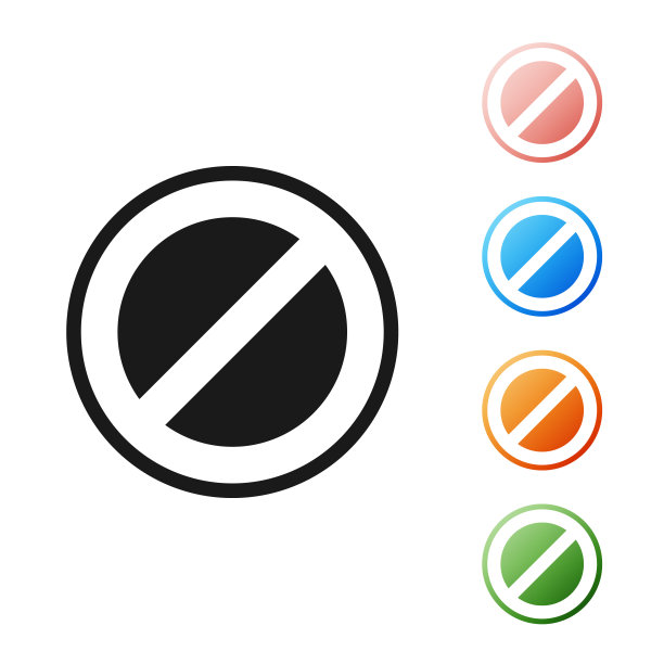 黑色停止标志图标孤立在白色背景。交通管制警告停车标志。设置图标丰富多彩。矢量图图片下载