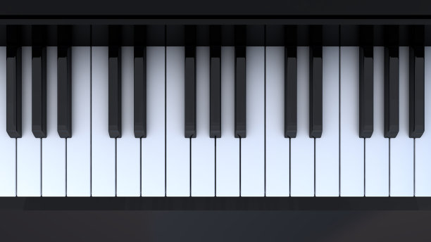 从上面看钢琴琴键。3 d演示。图片下载