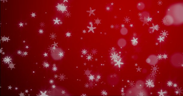 圣诞蓝色的背景与雪花-飘落的雪图片下载