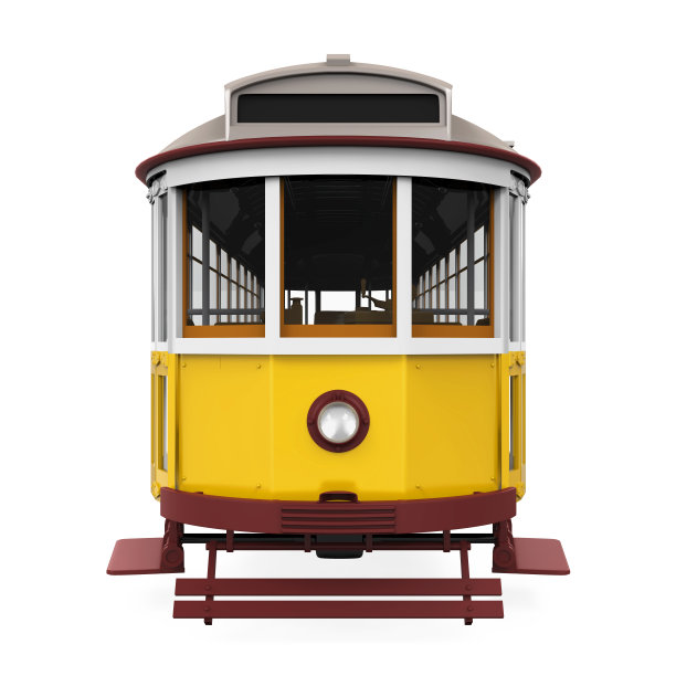 古董电车孤立图片下载