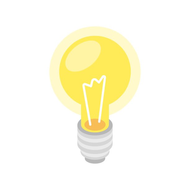 灯泡等距图标。概念的概念。矢量插图。图片下载
