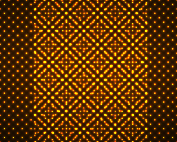 抽象的无缝模式与发光的点。霓虹灯几何背景图片下载