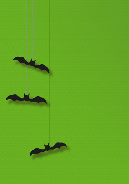 墙上挂着蝙蝠装饰的插图。图片下载