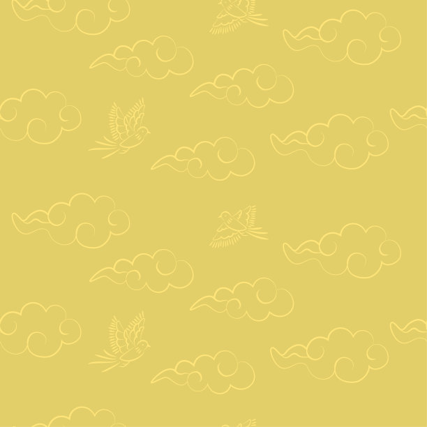 云雀长尾无缝图案，东方传统图案。图片下载