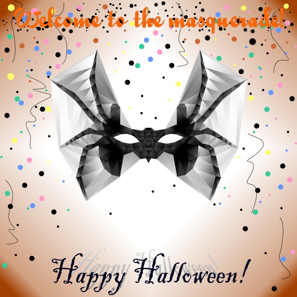 白色橙色横幅万圣节快乐图片下载