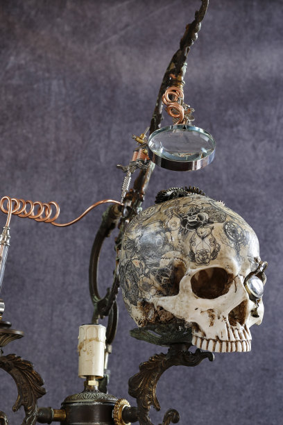 蒸汽朋克纹身骷髅万圣节图片下载