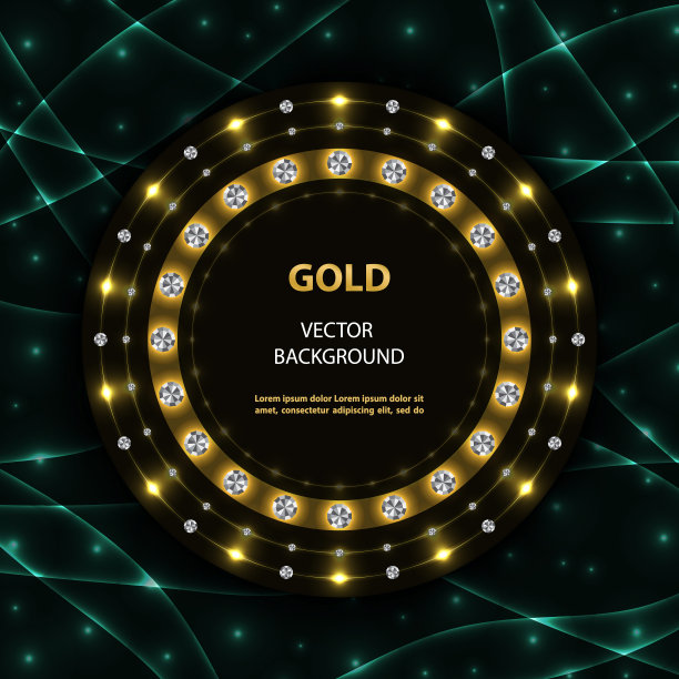 金色圆形框架图片下载