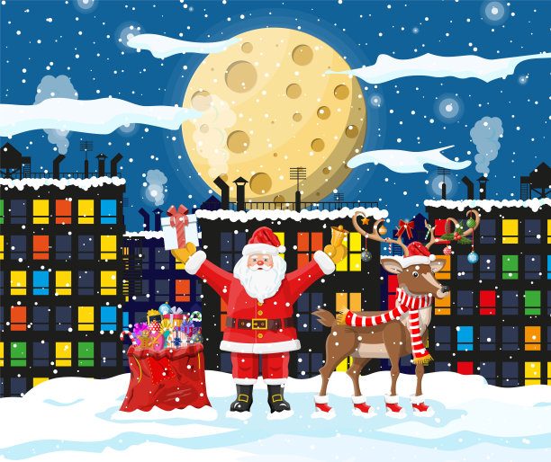 圣诞节冬天的城市图片下载