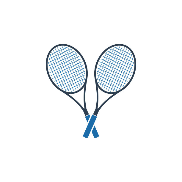 双网球拍图标。平面风格向量EPS。图片下载