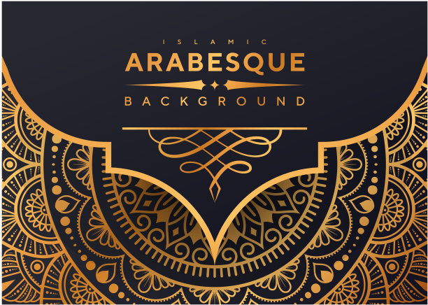 豪华装饰曼陀罗设计背景在金色图片下载