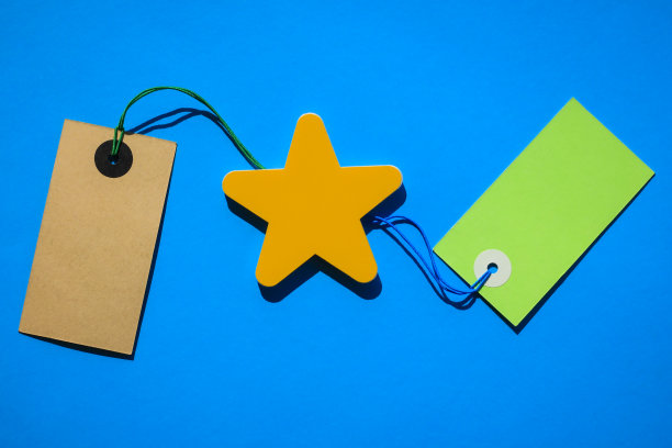 标签和星形图形材料图片下载