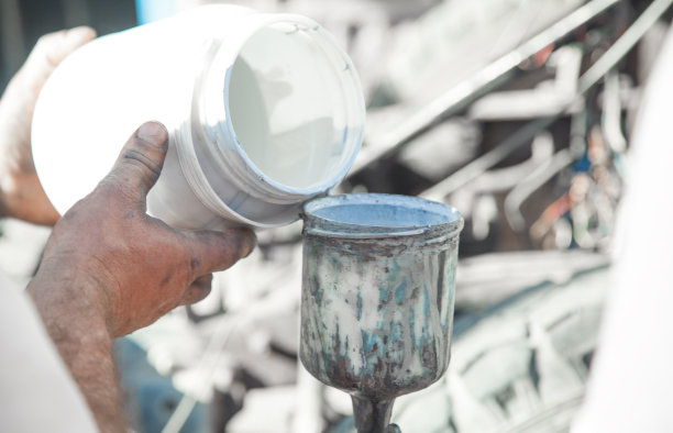 画家手中的颜料。画车的细节图片下载