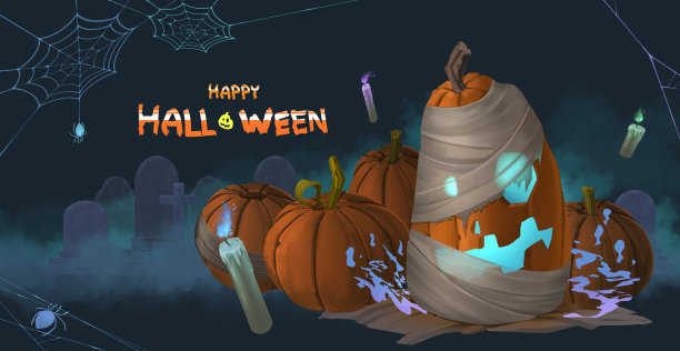 墓地里的南瓜灯图片下载