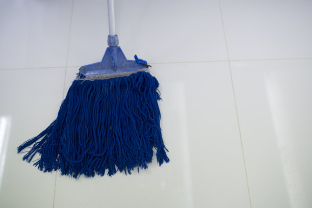 在白色瓷砖地板上清扫暴徒图片下载