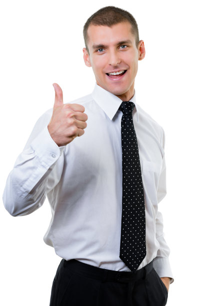 快乐的经理竖起大拇指图片下载