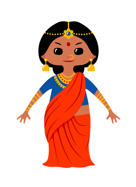 穿着印度传统服装的赤壁女孩图片下载